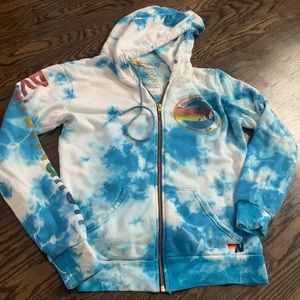 Aviator Nation Tie Dye Zip Up Sweatshirt